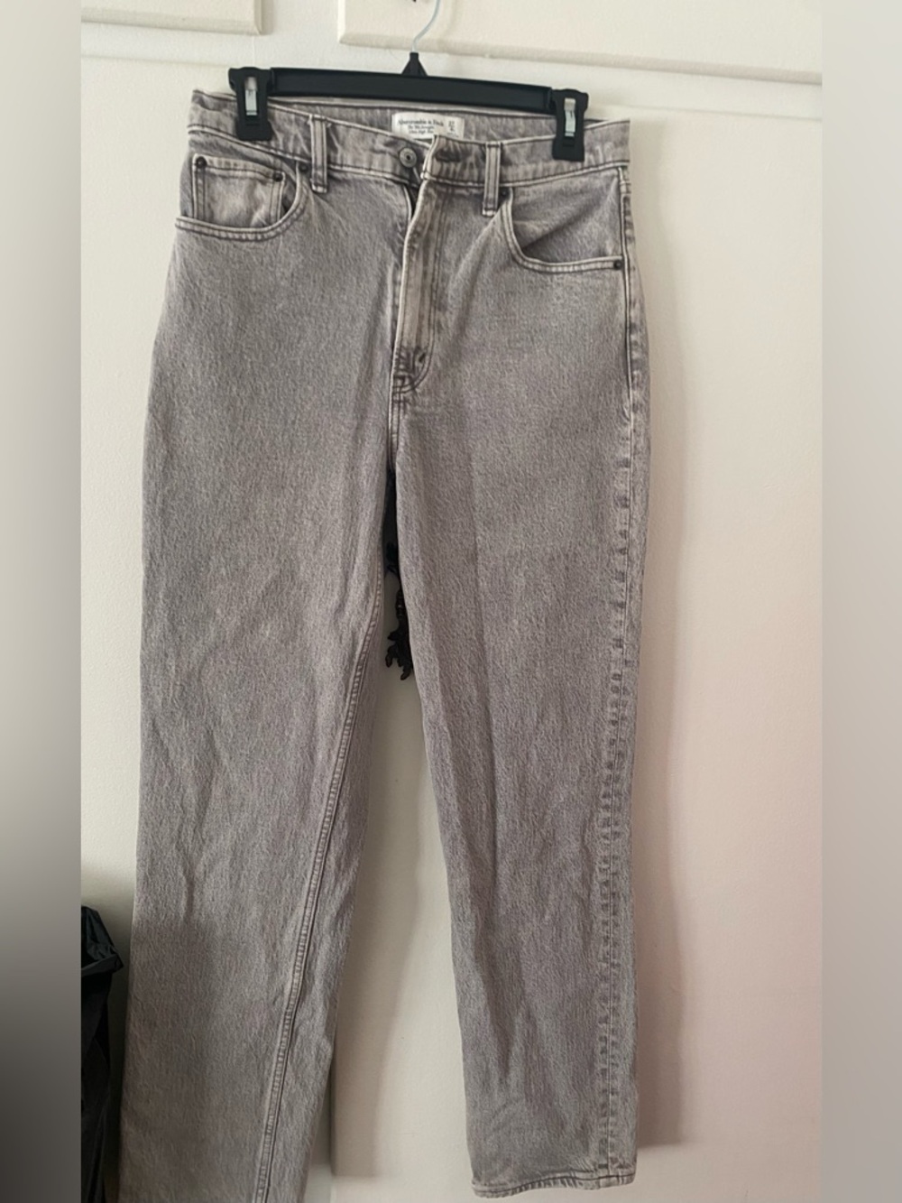 Abercrombie & Fitch Gray High-Rise Straight Jeans